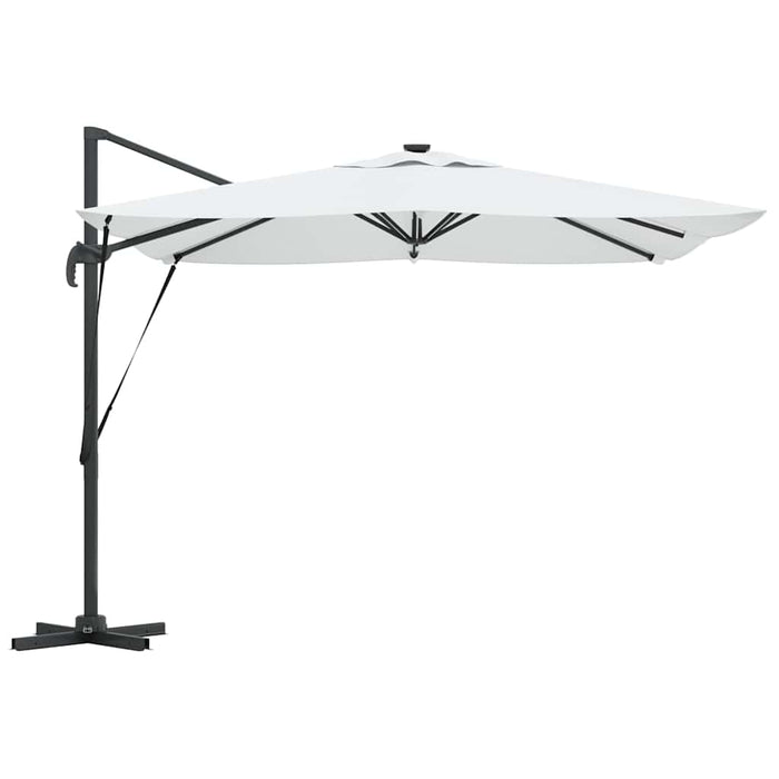 cantilever Roma parasoll med LED-lys Sand 286x285x270 cm Aluminium