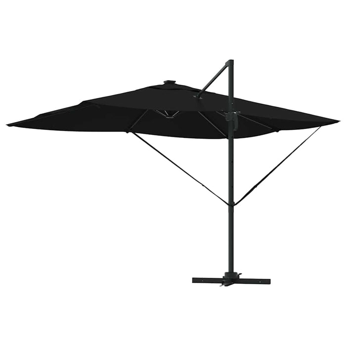 Cantilever Roma-parasoll med LED lys Svart 352x251x265 cm Aluminium