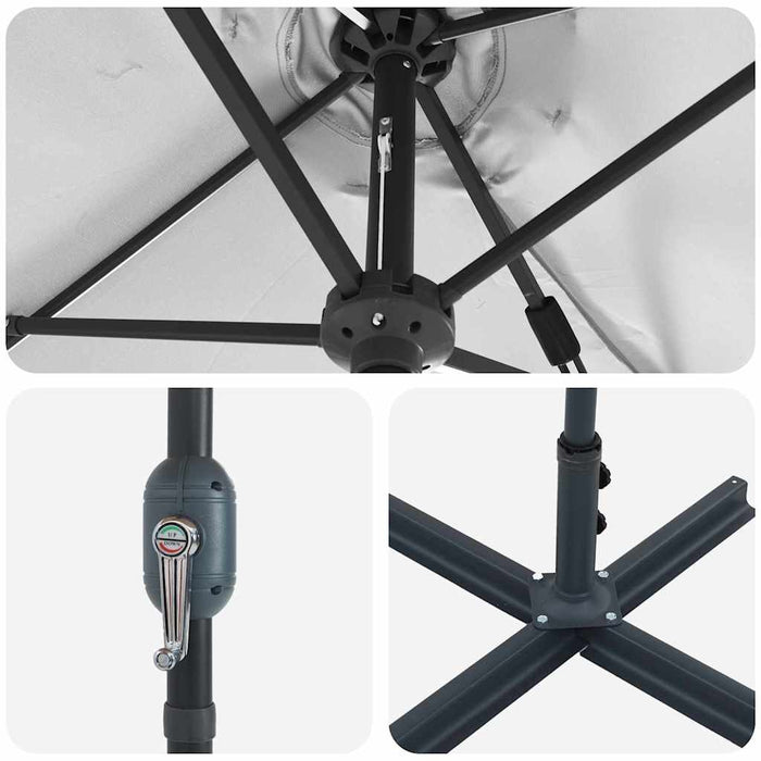 Hageparasol sand 380 x 196 x 235 cm Pulverlakkert stål