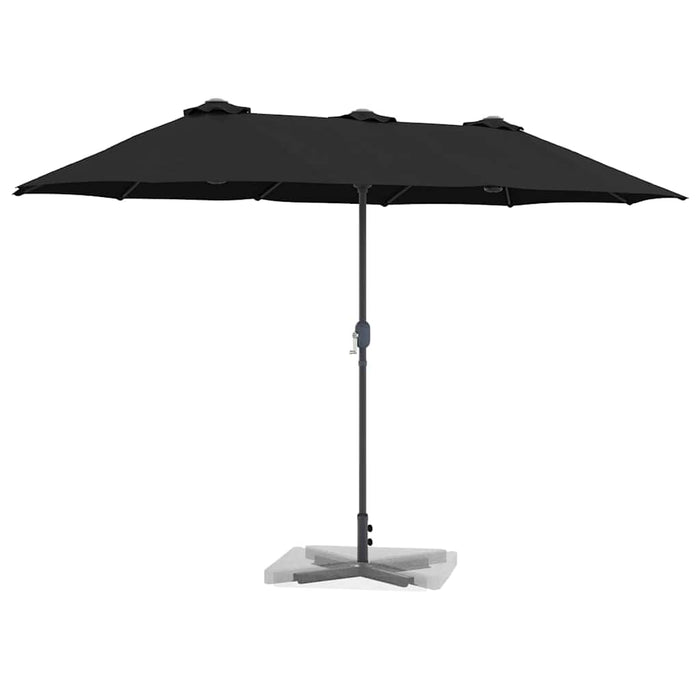 Hageparasol Svart 380 x 196 x 235 cm Pulverlakkert stål