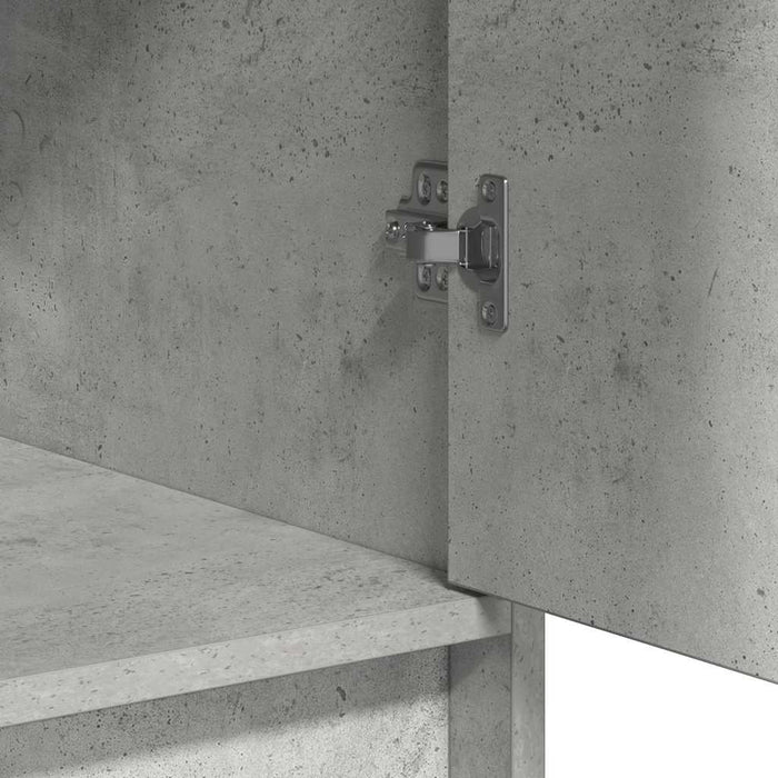 3-delt sminkebordsett med LED betonggrå konstruert tre