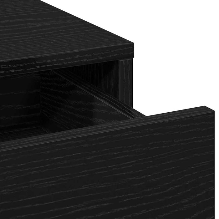 Sminkebordsett 3 pcs Svart eik 50 x 41 x 135 cm Konstruert tre