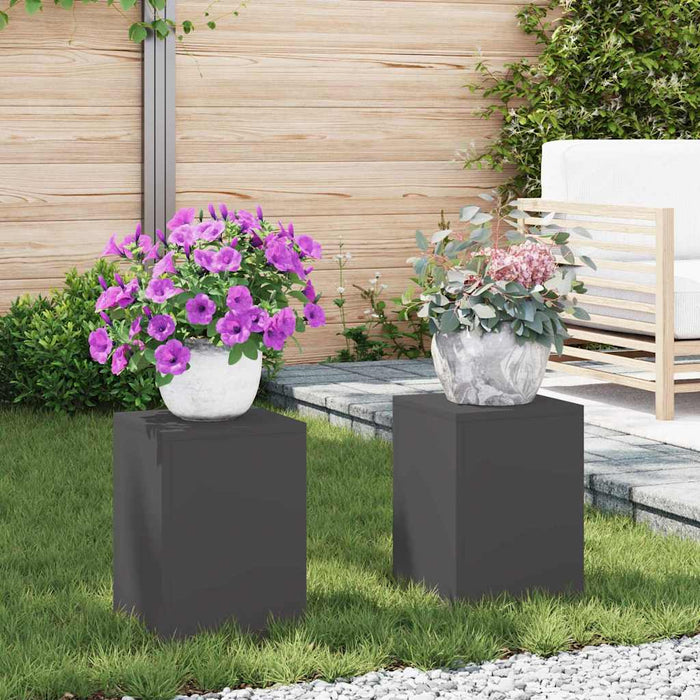 Plantestander 2 pcs Svart 24 x 24 x 35 cm Stål