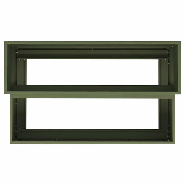 Hageblomsterpotte Olivengrønn 100 x 60 x 45 cm Stål