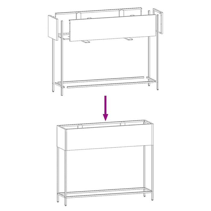 Hevet Hageplante Svart 100 x 26 x 82 cm Stål