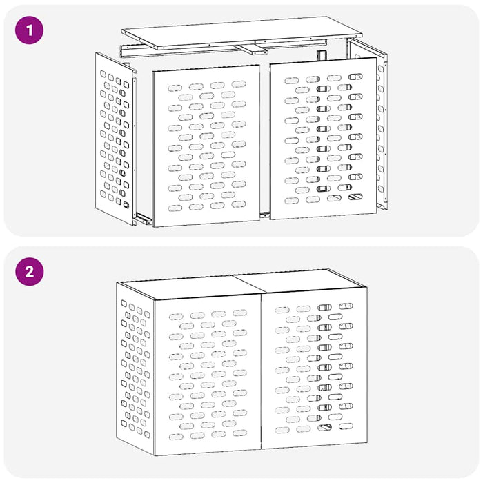 Deksel til klimaanlegg Antrasitt 100 x 50 x 70 cm Stål