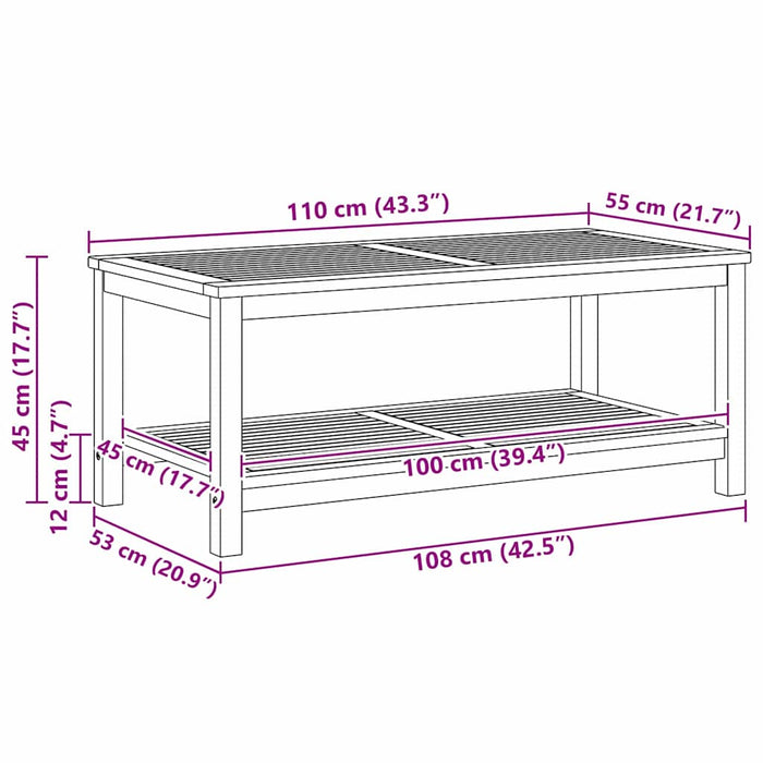 Kaffebord 70x40x45 cm Solid akasietre