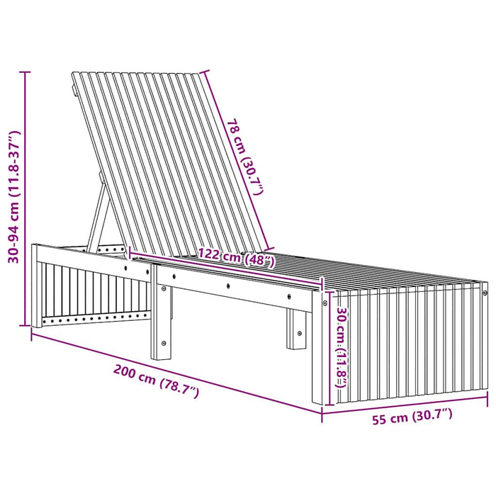 Solseng 200x55x30 cm Solid Akasietre