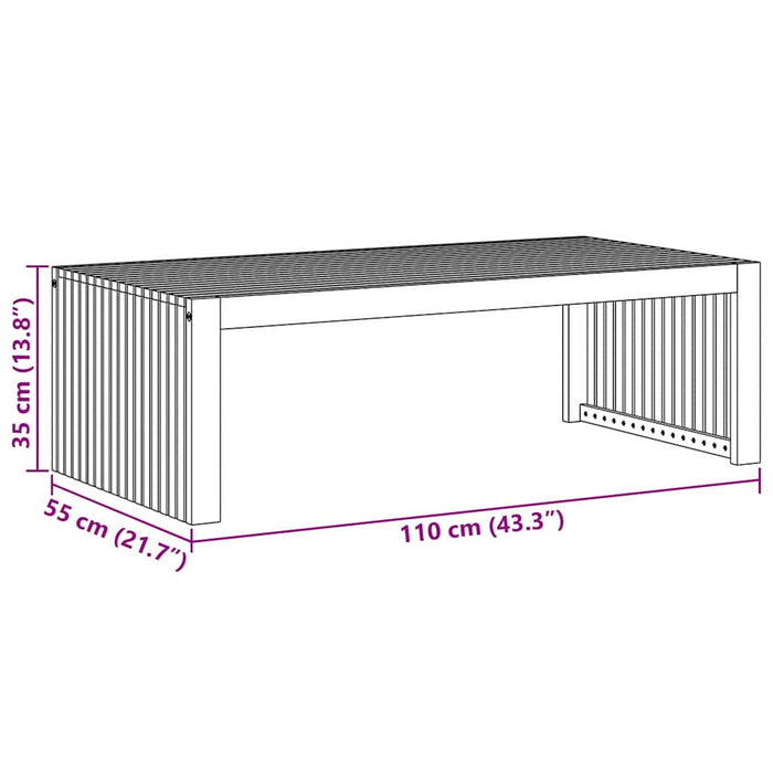 Hage Kaffebord 110x55x35 cm Solid Tre Akasie