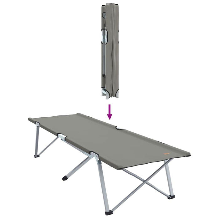 Sammenleggbare Camping Senger 2 stk med Bæretaske Grå 600D Oxford Stoff
