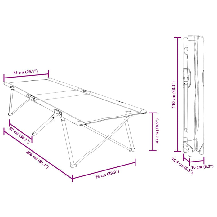 sammenleggbar solseng med bærevogn, bladmønster 600D Oxford-stoff