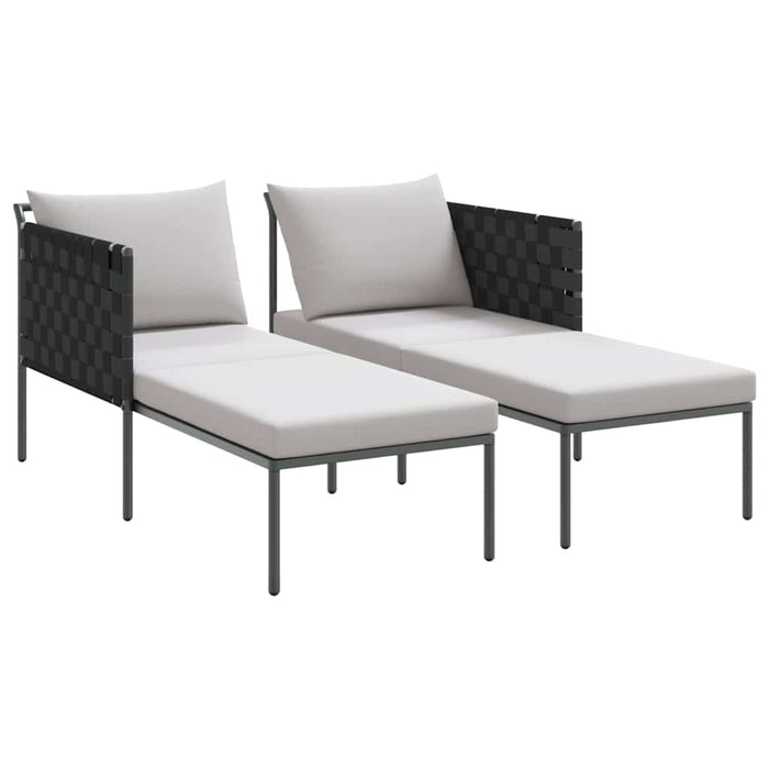 Solseng med puter for 2 personer Anthracite 115x153x69,5 cm Stål