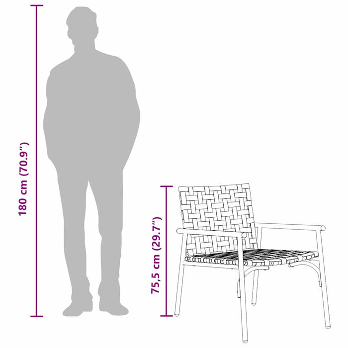 Hage Stoler 2 stk Svart 79x56x73,5 cm Poly Rattan