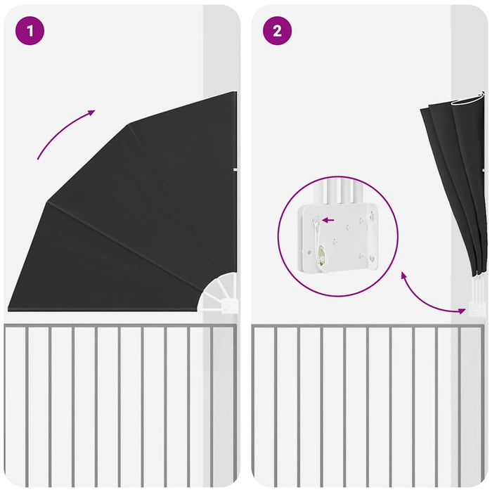 Balkong privat skjerm Antrasitt 160 x 160 cm stoff