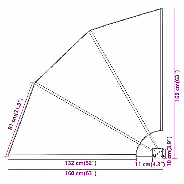 Balkong privat skjerm Antrasitt 160 x 160 cm stoff