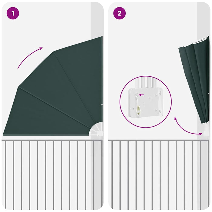 Balkong privat skjerm Mørkegrønn 210 x 210 cm stoff