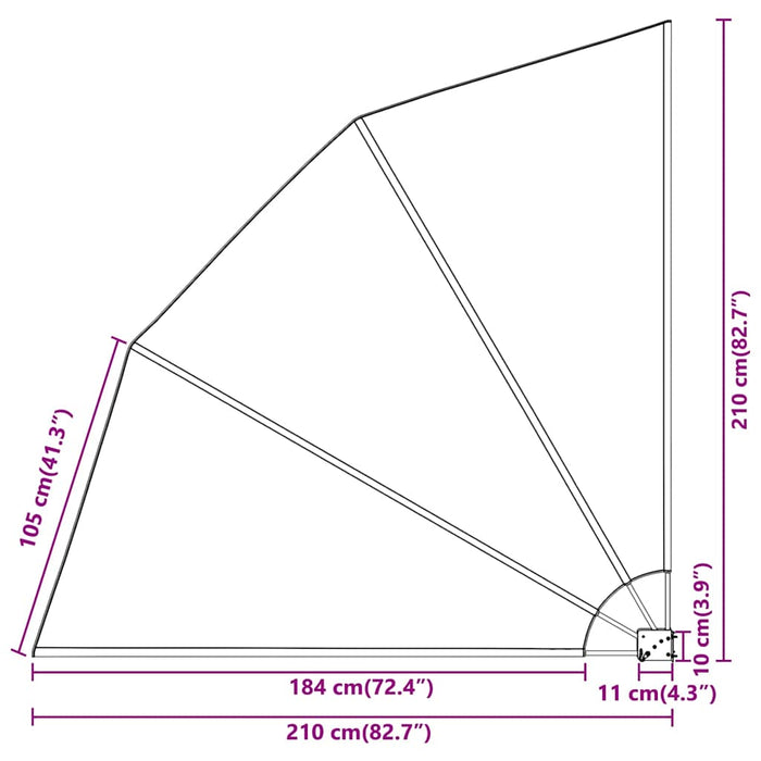 Balkong privat skjerm Mørkegrønn 210 x 210 cm stoff