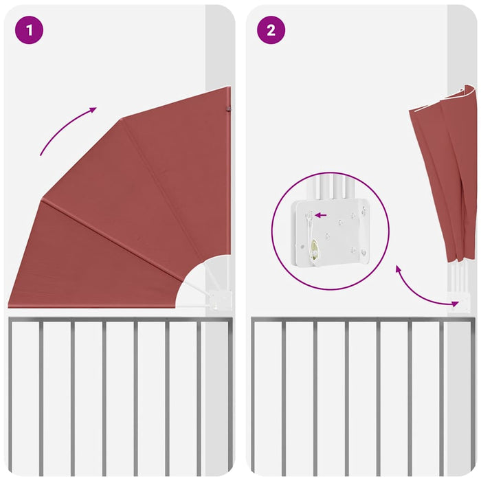 Balkong privat skjerm Terrakotta 115 x 115 cm stoff