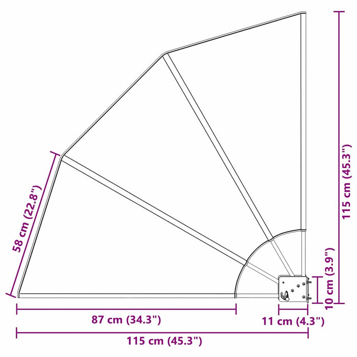 Balkong privat skjerm Terrakotta 115 x 115 cm stoff