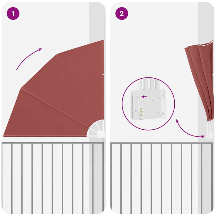 Balkong privat skjerm Terrakotta 160 x 160 cm stoff