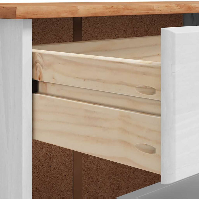 Sko skap ASKIM Hvit 85x35x108 cm Solid Tre Furu