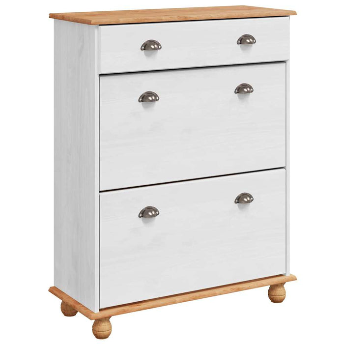 Sko skap ASKIM Hvit 85x35x108 cm Solid Tre Furu