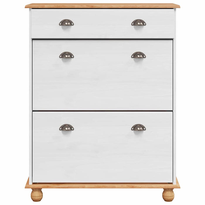 Sko skap ASKIM Hvit 85x35x108 cm Solid Tre Furu