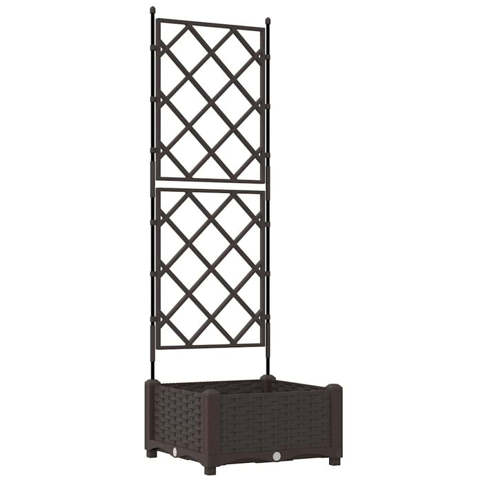 Hageplantekasse med trellis Brun 40x40x125,5 cm