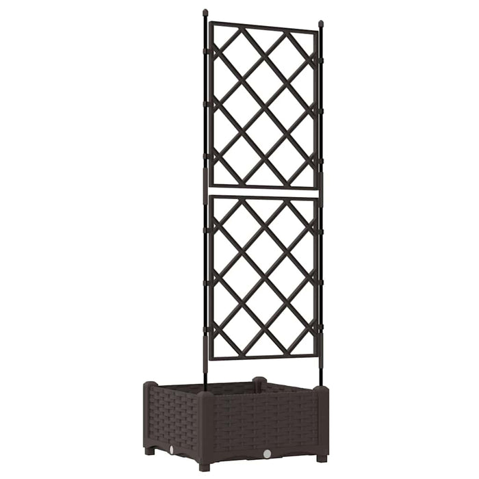 Hageplantekasse med trellis Brun 40x40x125,5 cm