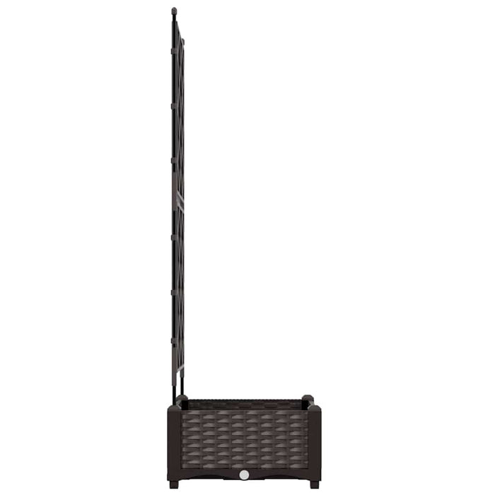 Hageplantekasse med trellis Brun 40x40x125,5 cm