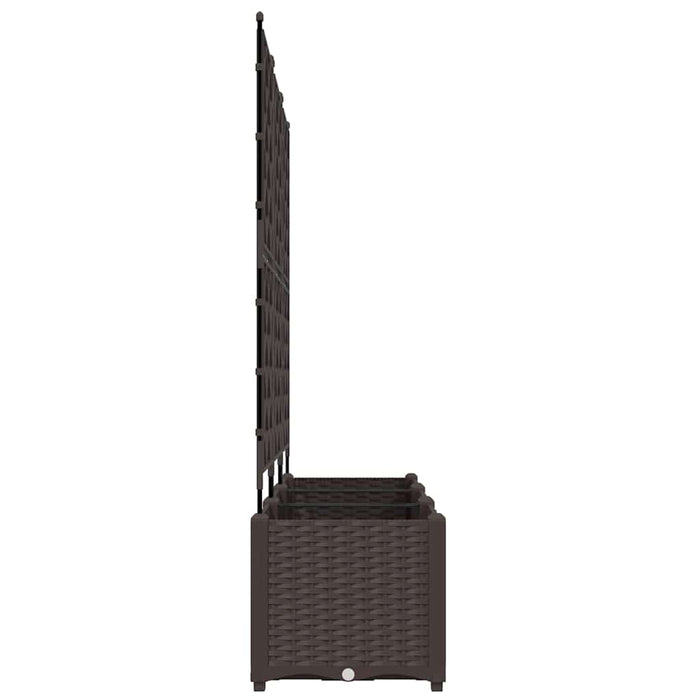 Hageplantekasse med Spalier 3 stk Brun 120x40x143 cm