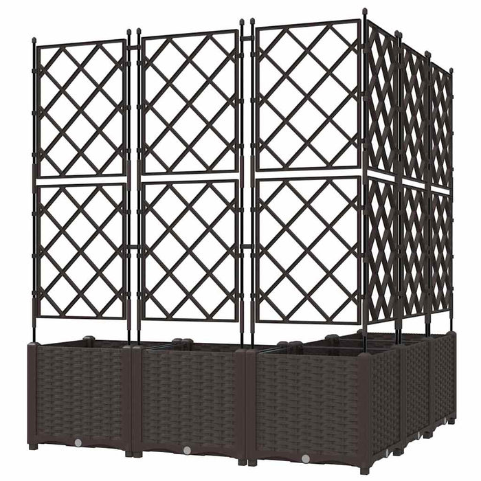 Hageplanter med gitter 5 stk Brun 120x120x143 cm