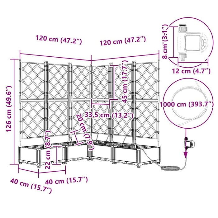 Hagepotter Svart 120 x 120 x 126 cm Stål