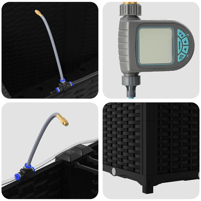 Hagepotter Svart 160 x 40 x 52 cm Stål