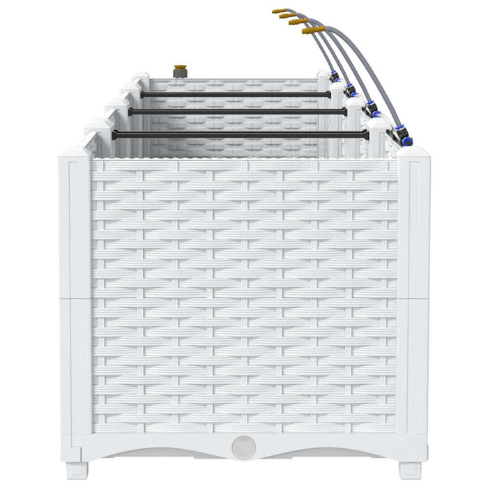 Hagepotter Hvit 120 x 40 x 37.5 cm Stål