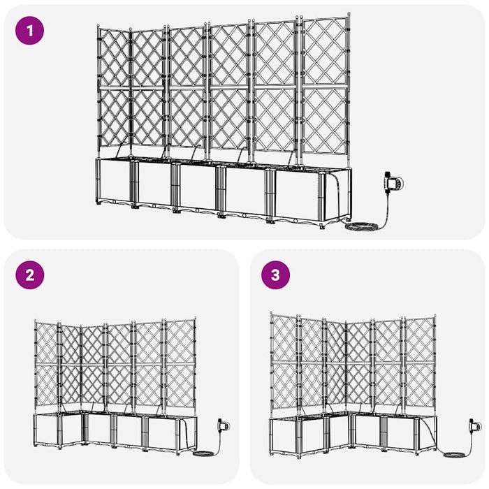 Hagepotter Hvit 120 x 120 x 142 cm Stål