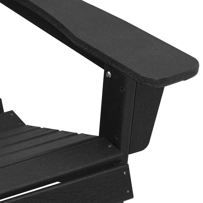 Adirondack-stol med pute Svart 74 x 82 x 92cm HDPE