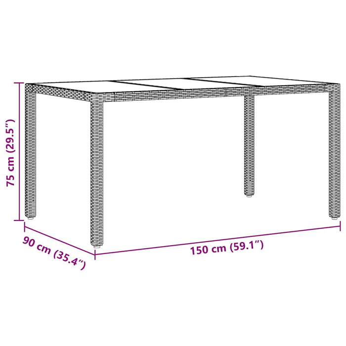 Hage Spisegruppe 5 pcs Svart 150 x 90 x 75 cm Poly Rotting