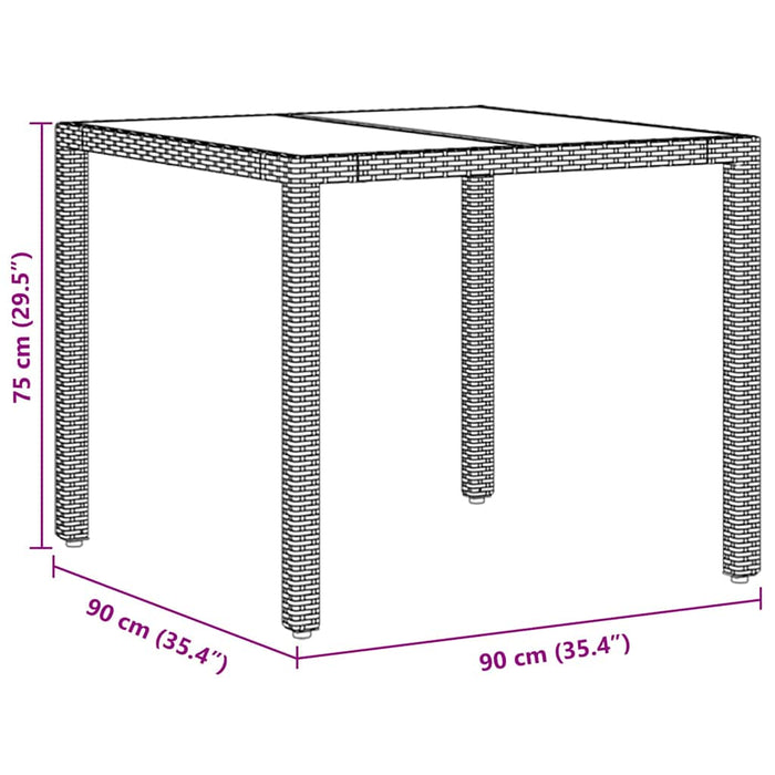 Hage Spisegruppe 3 pcs Beige 90 x 90 x 75 cm