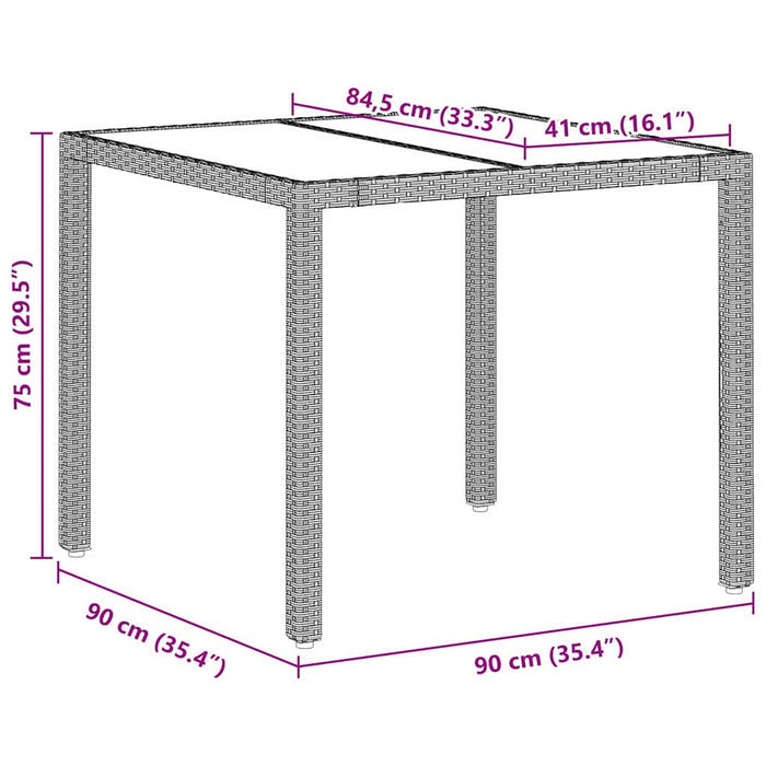 Hage Spisegruppe 5 pcs Lysegrå 90 x 90 x 75 cm Poly Rotting
