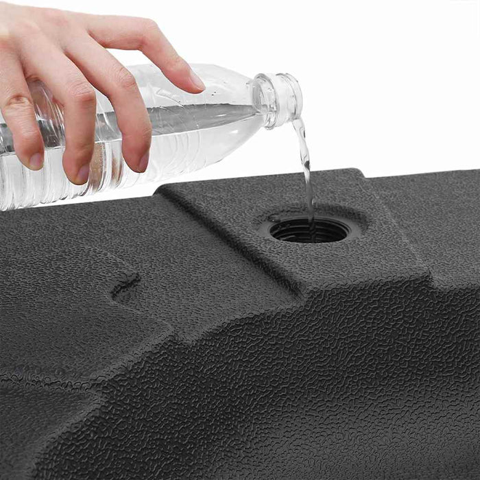 Paraplyfotssett 2 pcs Svart 88.5 x 88.5 x 12 cm Plast