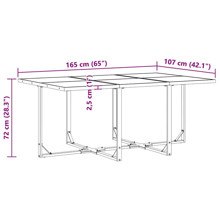 13-delt hage spisegruppe med puter i stål og tekstilene