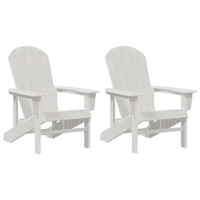 Adirondack-stoler 2 stk Hvit 74x82x90 cm HDPE
