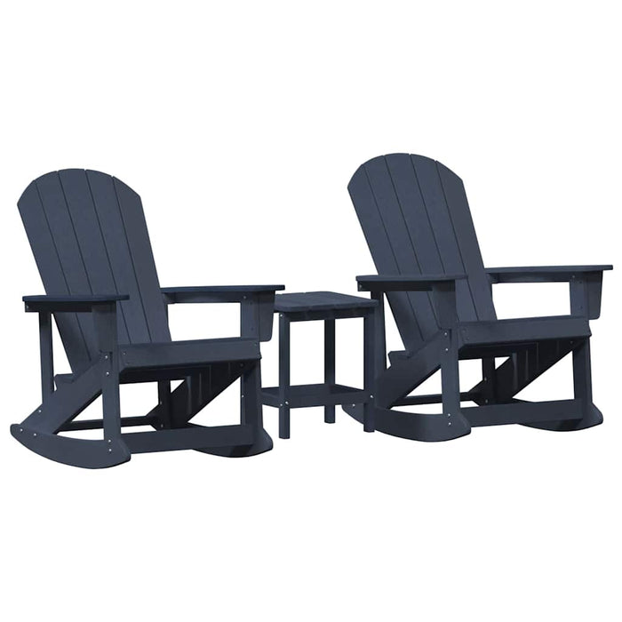 Hage lounge sett 3 pcs Marineblå Standard 38 x 38 x 46 cm HDPE
