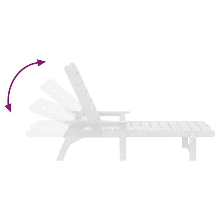Solstoler 2 stk Hvit 162x53x98.5 cm HDPE