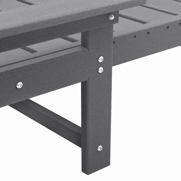 solstoler 2 stk Lysegrå 162x53x98.5 cm HDPE