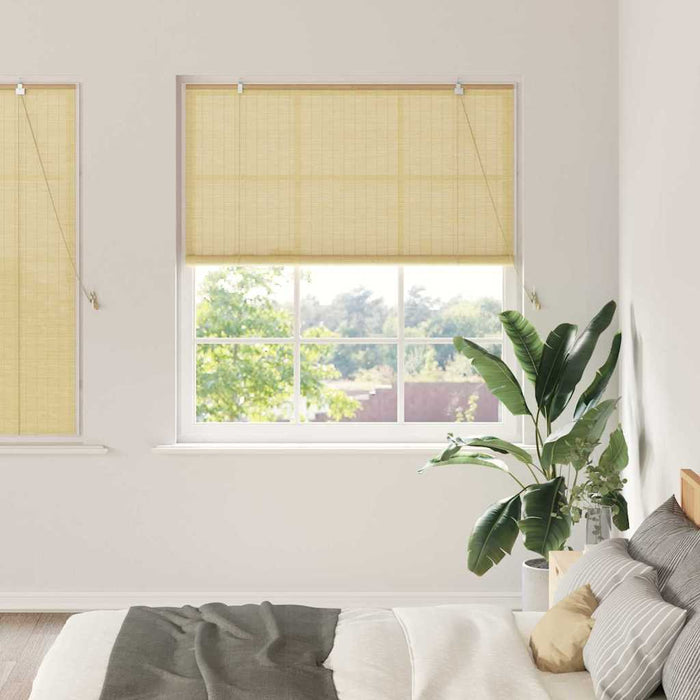 Vindu Persienner & Gardiner med gardiner Naturlig Bambus