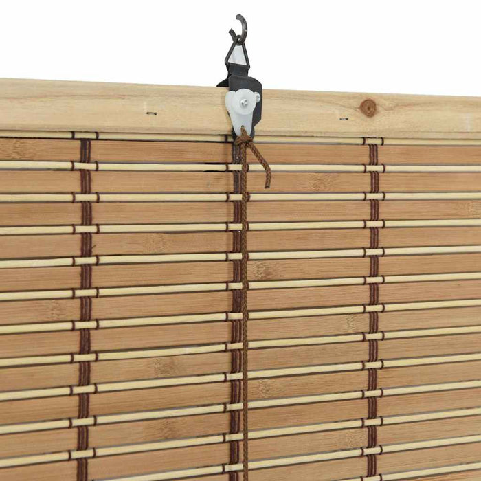 Rullegardin med gardiner Lys Brun 90 x 220 cm Bambus