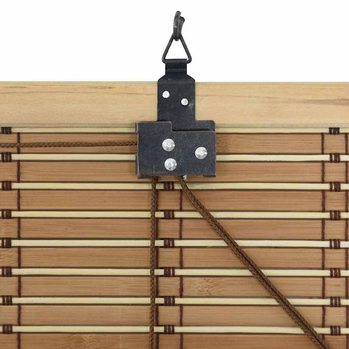 Rullegardin med gardiner Lys Brun 120 x 160 cm Bambus