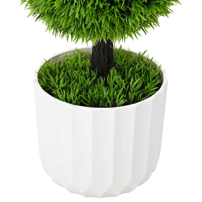 Kunstig Plante Topiary Furu med Potte 24x90 cm Grønn
